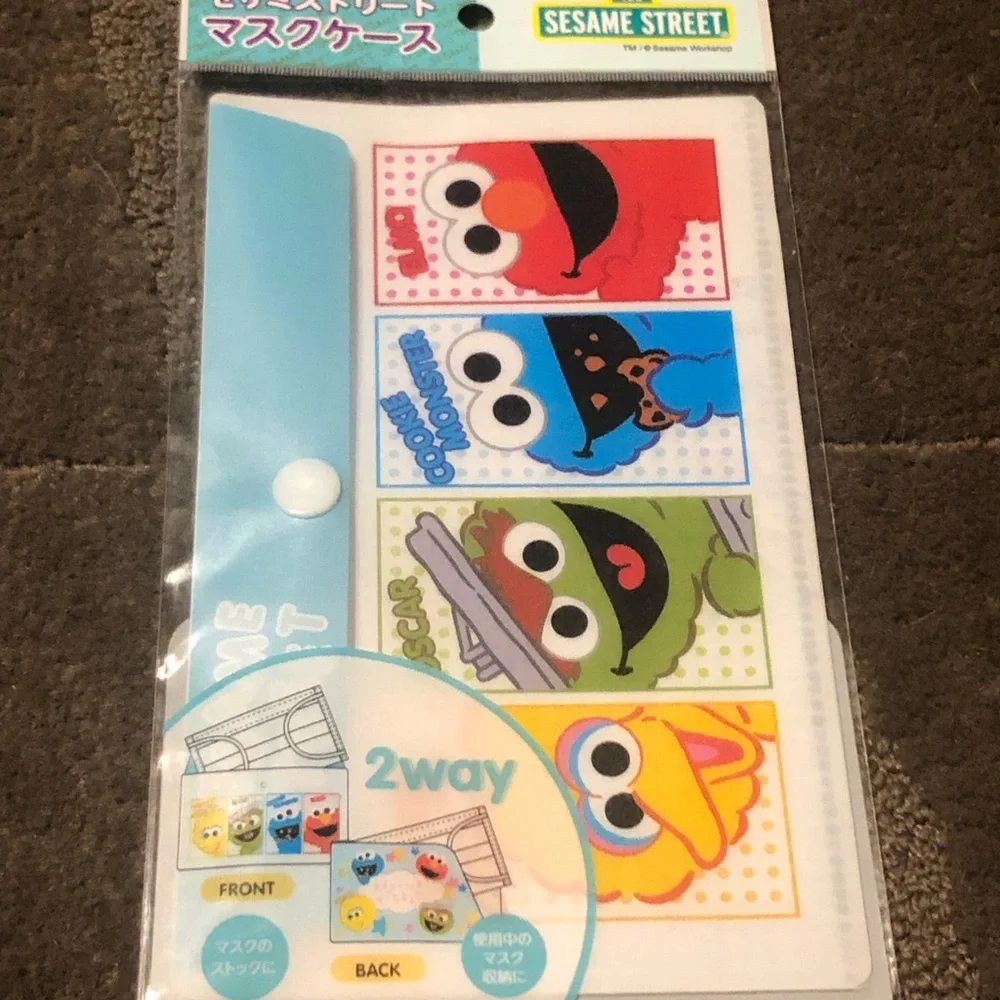 Sesame Street Mask Case / Holder Officially Licensed Japan Exclusive Plastic